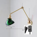 Brass ribbed glass ceramic copper led wall lamp bedroom sconce