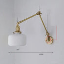 Brass ribbed glass ceramic copper led wall lamp bedroom sconce