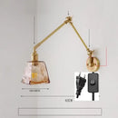 Brass ribbed glass ceramic copper led wall lamp bedroom sconce