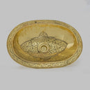 Brass Sink, Oval Brass Sink, Drop-in Brass Bathroom Sink, Engraved Antique Brass Sink, Bathroom Brass sink, Aged Brass Sink