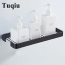Brass square bathroom shower rack gold slatted metal shelf
