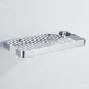 Brass square bathroom shower rack gold slatted metal shelf