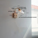 DecorBites™ Brass Walnut Wood LED Wall Sconce with Pull Chain Switch & Flower Glass
