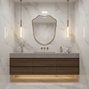 Shield Gold Brass Frame Wall Mirror
