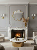 Handmade Flower Brass Mirror - Customized Gold Frame