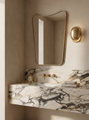 Italian Curved Mirror - Unlacquered Brass Wall Mirror
