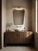 Italian Curved Mirror - Unlacquered Brass Wall Mirror
