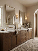 Italian Curved Mirror - Unlacquered Brass Wall Mirror