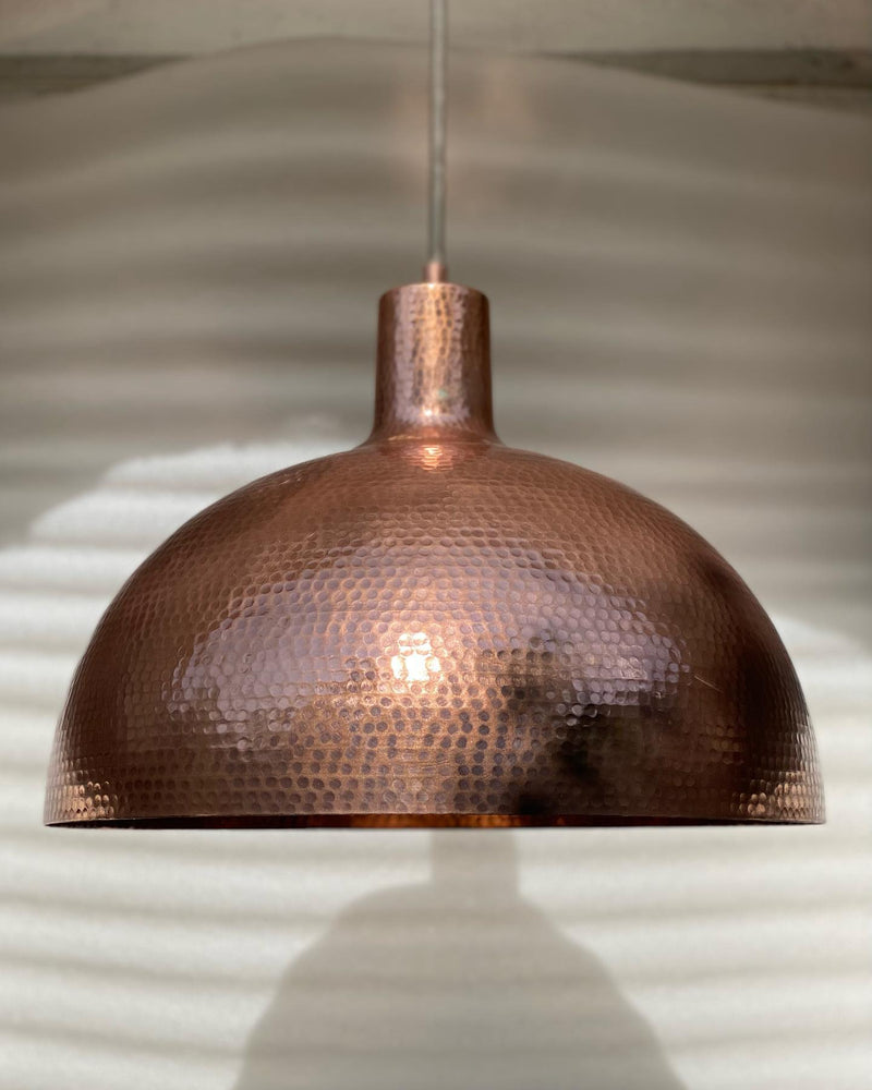 Aged Copper Hammered Dome Pendant Light Island Lighting - Zorva