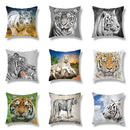 Brave tiger pattern print cushion covers nine pack living room decor