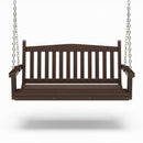 SimplyPoly 4 Foot Amish Made Mission Recycled Plastic Porch Swing, Birchwood Wood Grain