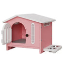 Breathable four seasons dog house with feeding tray – living room