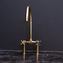 Bridge Kitchen Faucet , Unlacquered Brass Kitchen Faucet Antique Style Faucet