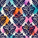 Bright Damask Pattern Wallpaper