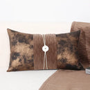 Brighton cross stitch brown & tan cushion cover living room woven leather