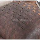 Brighton cross stitch brown & tan cushion cover living room woven leather