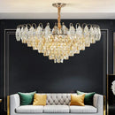 Brilliance crystal chandelier rose gold & amber – living room light
