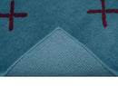 Brisk Custom Made Contemporary Design Blue Hand Knotted Wool Rug