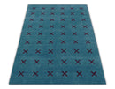 Brisk Custom Made Contemporary Design Blue Hand Knotted Wool Rug