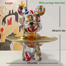 British flag & floral graffiti bear figurine living room key tray