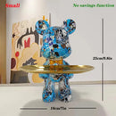 British flag & floral graffiti bear figurine living room key tray