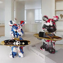 British flag & floral graffiti bear figurine living room key tray