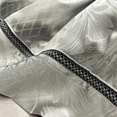 Brocade satin jacquard silver bedding set bedroom damask embroidery