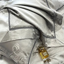 Brocade satin jacquard silver bedding set bedroom damask embroidery