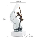 Bronze ballet dancer figure with glass water effect living room decor