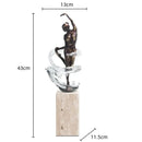 Bronze ballet dancer figure with glass water effect living room decor