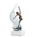 Bronze ballet dancer figure with glass water effect living room decor