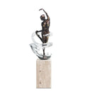 Bronze ballet dancer figure with glass water effect living room decor