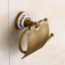 DecorBites™ Bronze Bathroom Hardware Set - Shelf, Towel Rack, Toilet Brush Holder, Soap Dish