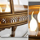 Bronze black glass globe chandelier foyer light