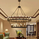 Bronze bronze decorbites iron round led pendant chandelier living room