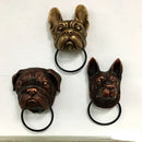 Bronze dog and bat head door knocker – courtyard wall pendant
