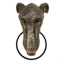 Bronze dog and bat head door knocker – courtyard wall pendant