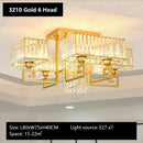 Bronze geometric crystal rectangular ceiling light for living room