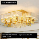 Bronze geometric crystal rectangular ceiling light for living room