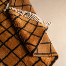 Bronze Grid - Luxury Shag Moroccan Rug