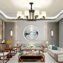 Bronze high jump floor hollow chandelier for duplex living room