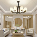 Bronze high jump floor hollow chandelier for duplex living room