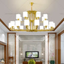 Bronze high jump floor hollow chandelier for duplex living room