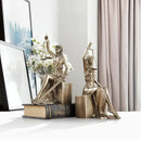 Bronze justice goddess statue bookends study room decor
