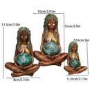 Bronze mother earth goddess figurines set of 3 living room decor