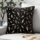 DecorBites™ Bronzed Feather Style Plush Pillowcase - Festive Home Decor