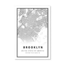 Brooklyn White Map Canvas