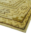Brown And Beige Modern Traditional Design 5x8 Hand Knotted Wool Area Rug