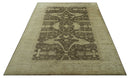 Brown And Beige Traditional Oushak Hand knotted Wool Area Rug