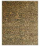 Golden-Brown and Charcoal Modern leopard Design Hand knotted 8x10 wool area rug